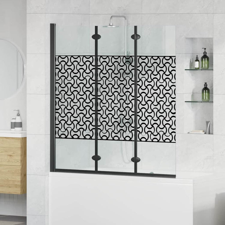 Vidaxx Duschabtrennung schwarz und transparent 130 x 130 cm Hartglas