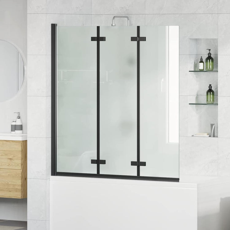 Vidaxx Duschabtrennung schwarz 130 x 138 cm ESG-Glas und Aluminium