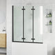 Vidaxx Duschabtrennung schwarz 130 x 138 cm ESG-Glas und Aluminium
