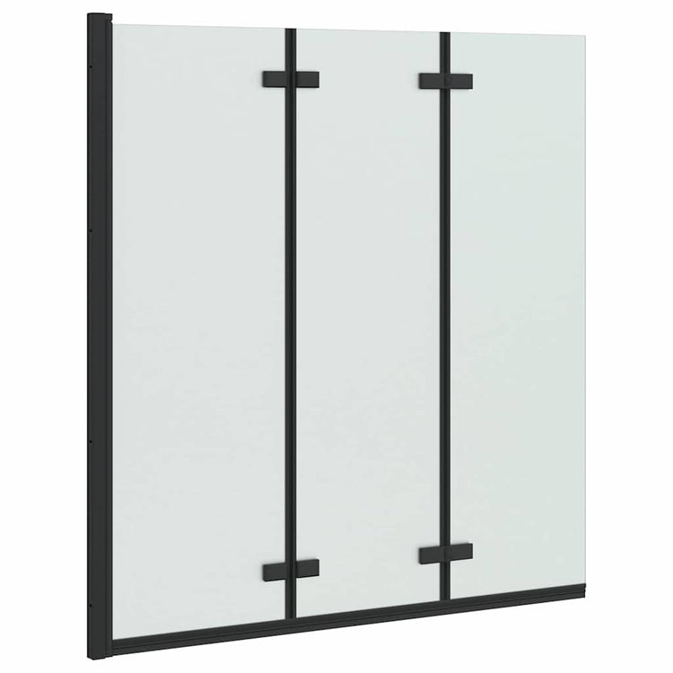 Vidaxx Duschabtrennung schwarz 130 x 138 cm ESG-Glas und Aluminium