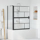VidaXL Badewannen-Duschwand schwarz und transparent 116 x 68 x 128 cm