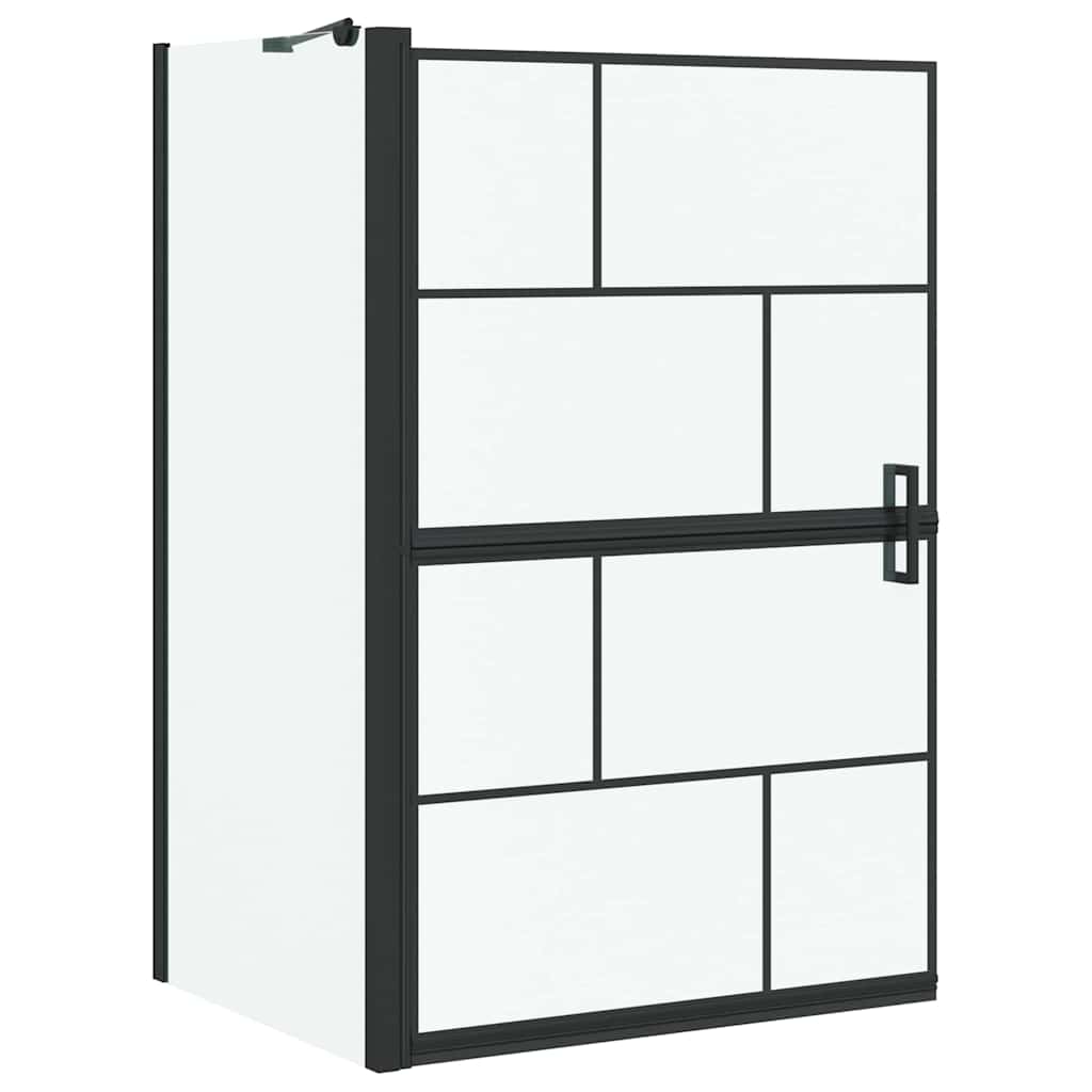 VidaXL Badewannen-Duschwand schwarz und transparent 116 x 68 x 128 cm