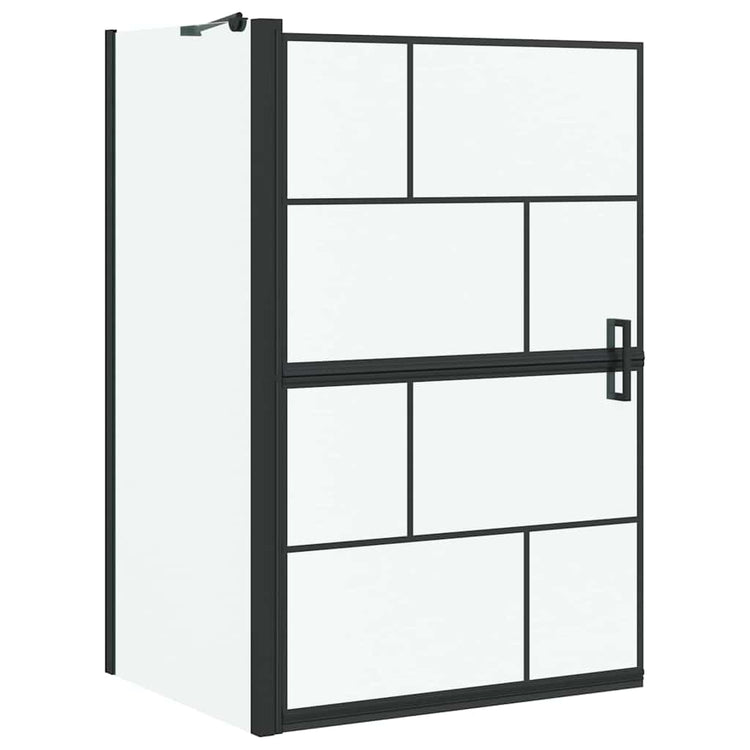 VidaXL Badewannen-Duschwand schwarz und transparent 116 x 68 x 128 cm