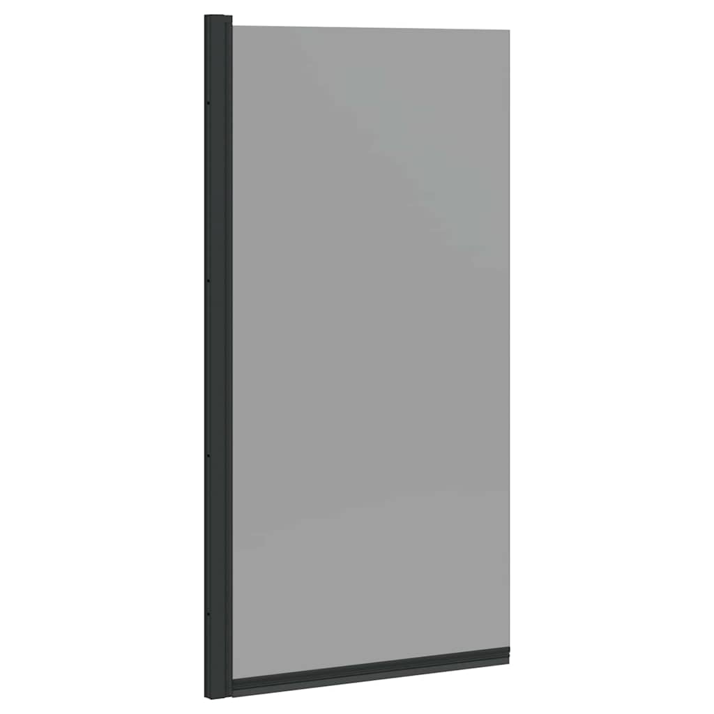 VidaXL Badewannen-Duschwand Schwarz 68 x 130 cm Hartglas