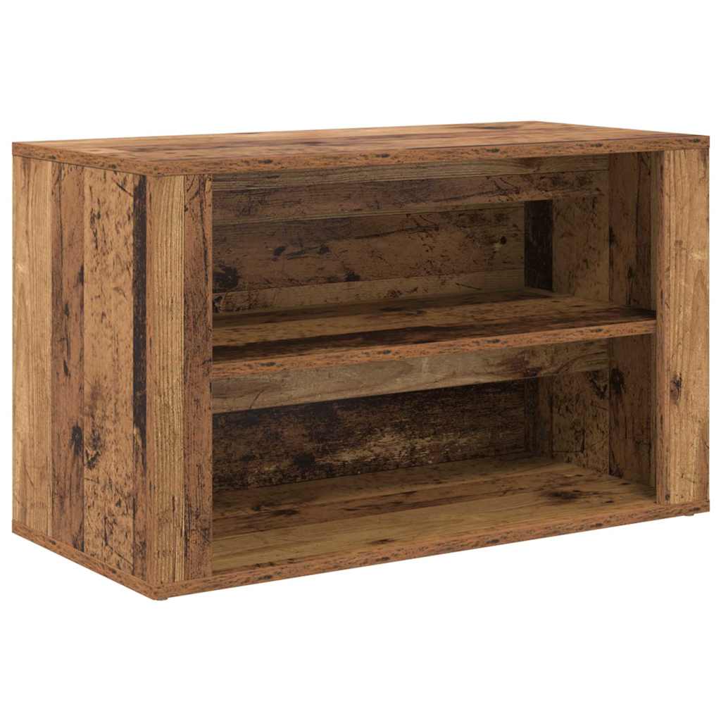 Vidaxl Schuhregal mit Ablage Altholz 75 x 35 x 45 cm verarbeitetes Holz