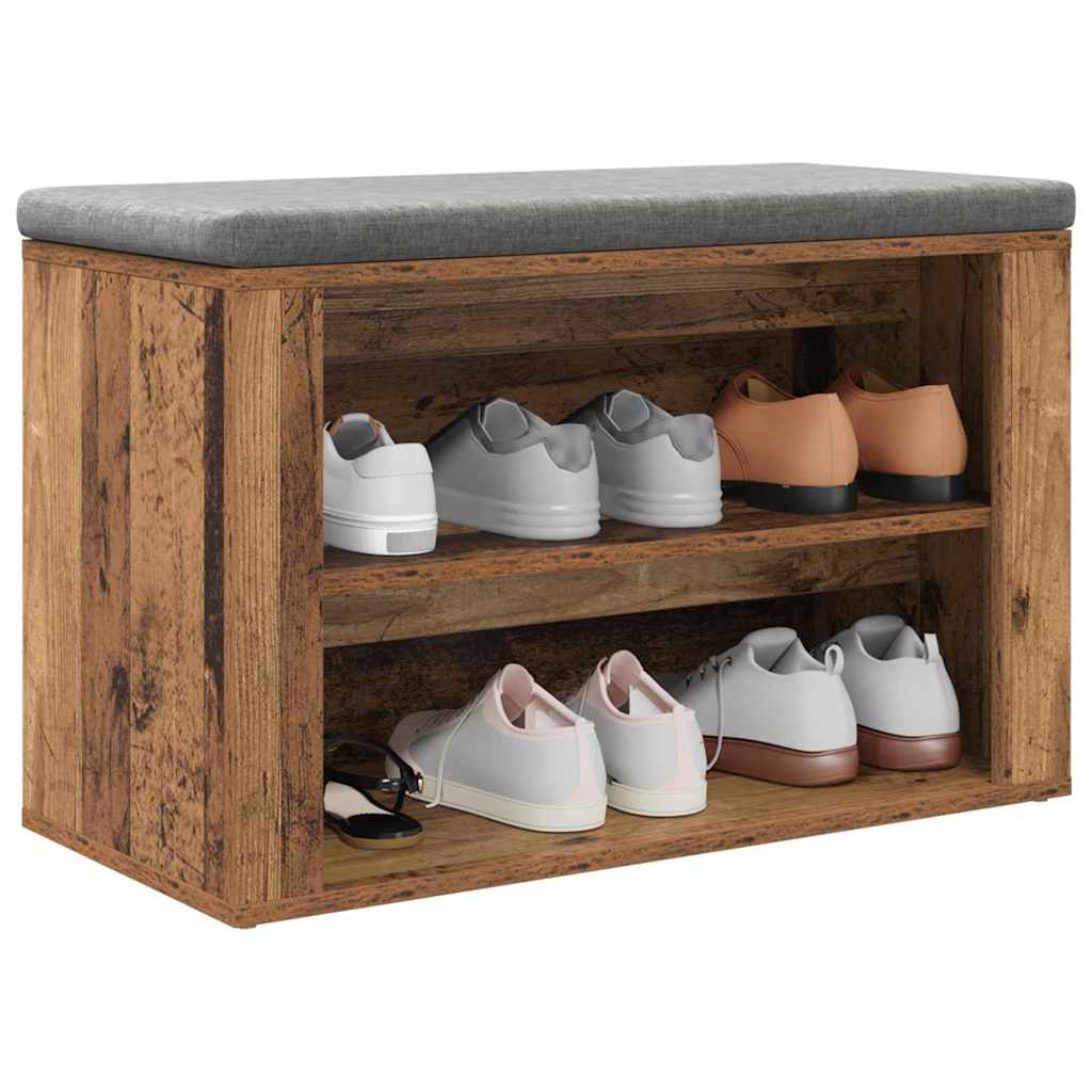 Vidaxl Schuhregal mit Ablage Altholz 75 x 35 x 45 cm verarbeitetes Holz