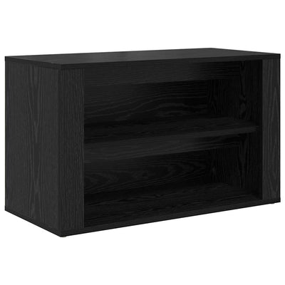 Vidaxl Schuhregal mit Regal aus schwarzer Eiche, 75 x 35 x 45 cm, fertiges Holz