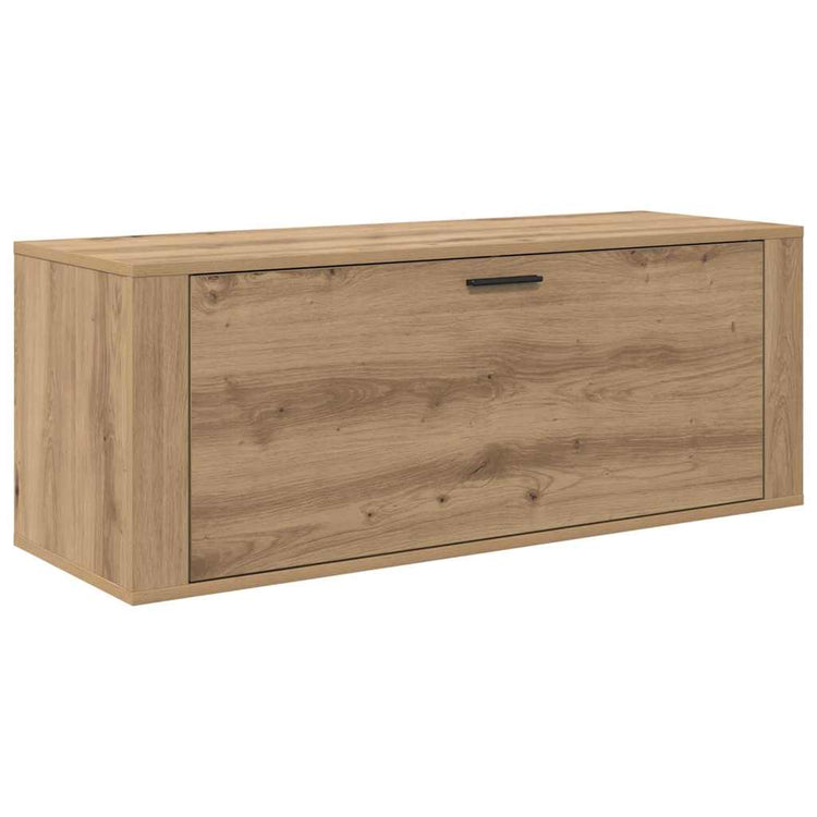 VidaXL Schuhschrank mit Regal, handgefertigte Eiche, 100 x 35 x 38 cm
