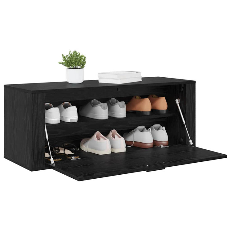 VidaXL Schuhschrank schwarze Eiche 100 x 35 x 38 cm Holzwerkstoff
