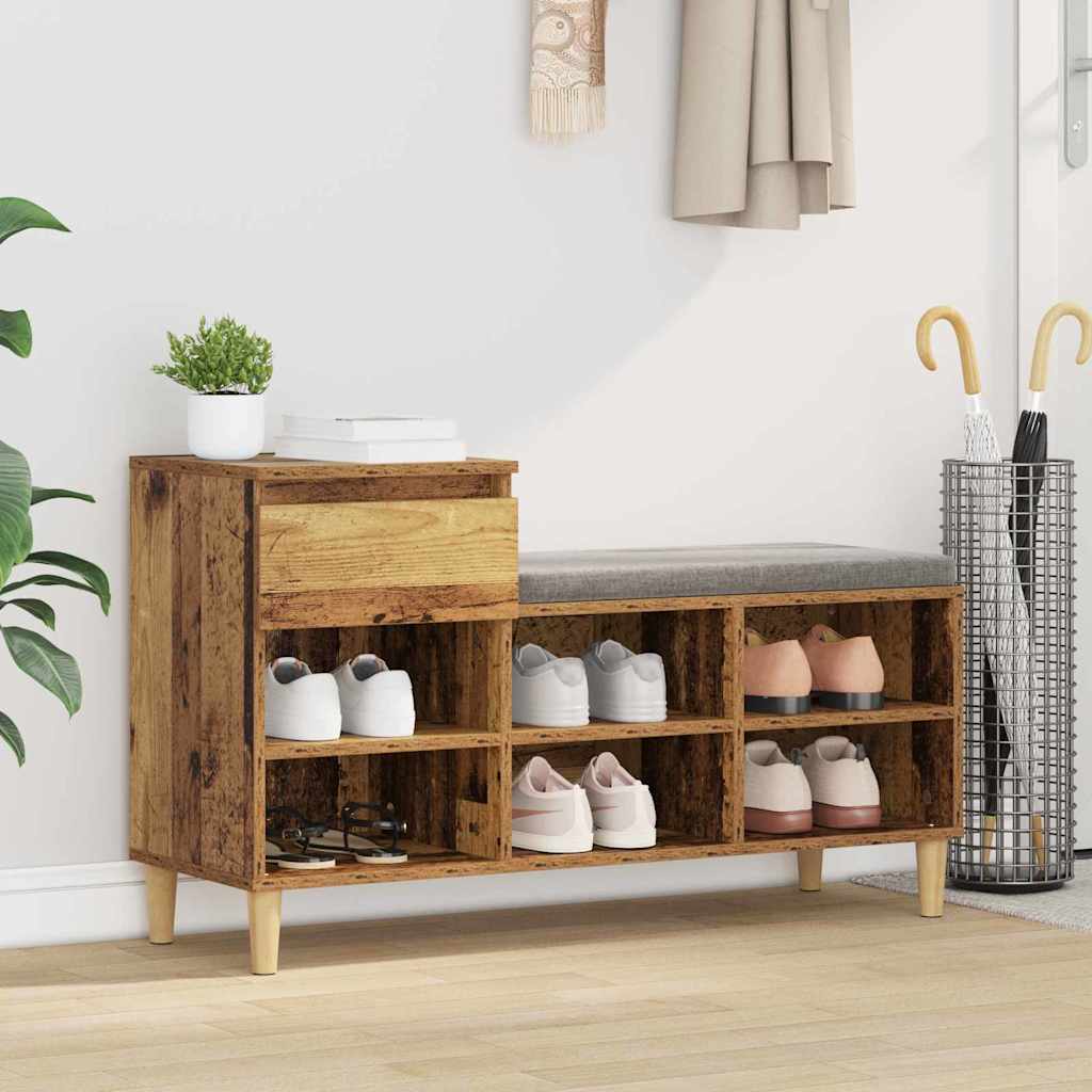 Vidaxx Schuhschrank mit Schublade Altholz 102 x 36 x 60 cm verarbeitetes Holz