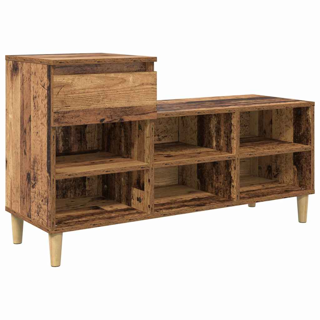 Vidaxx Schuhschrank mit Schublade Altholz 102 x 36 x 60 cm verarbeitetes Holz