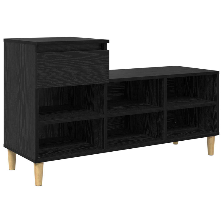 Vidaxl Schuhschrank mit Schublade aus schwarzer Eiche, 102 x 36 x 60 cm, fertiges Holz