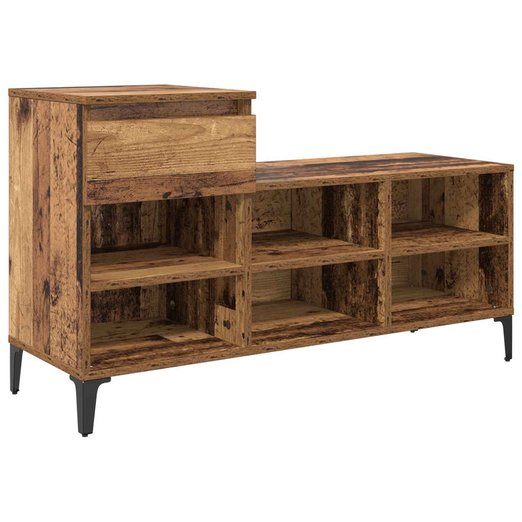 Vidaxx Schuhschrank mit Schublade Altholz 102 x 36 x 60 cm verarbeitetes Holz