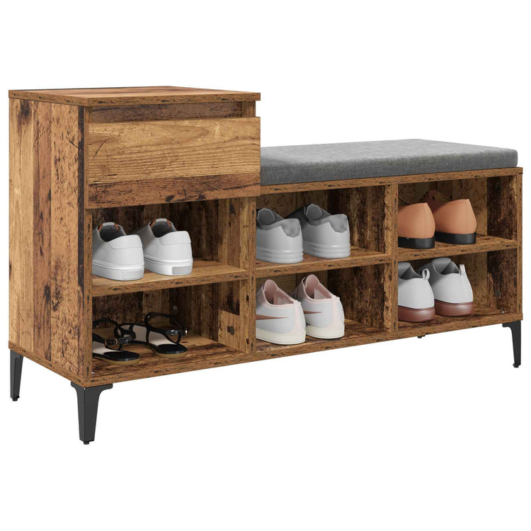Vidaxx Schuhschrank mit Schublade Altholz 102 x 36 x 60 cm verarbeitetes Holz