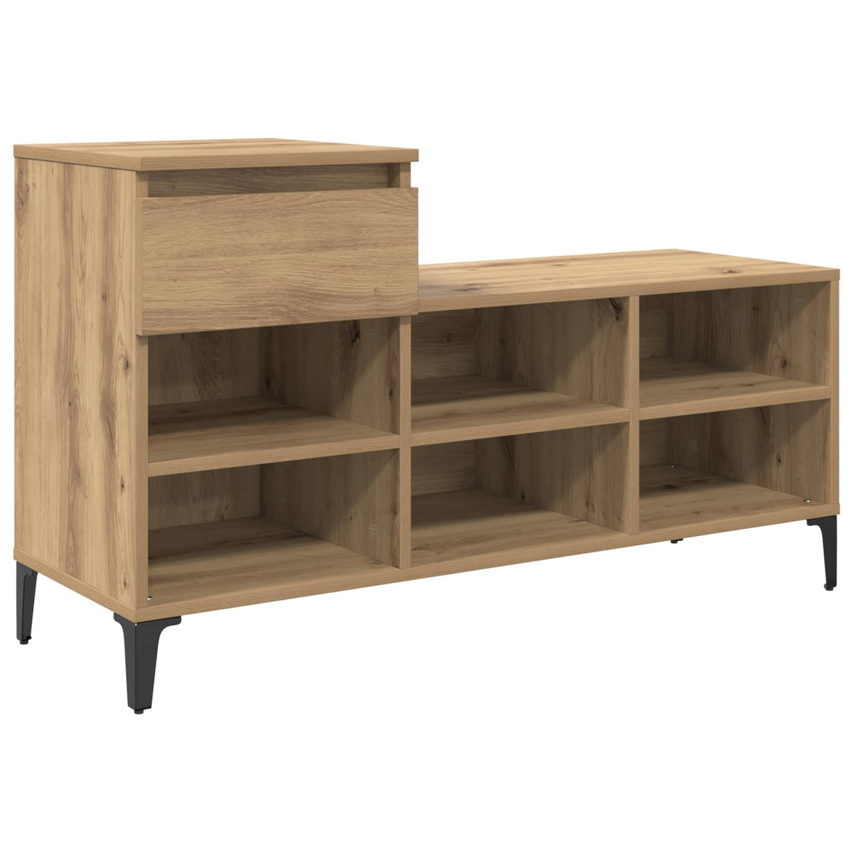 Vidaxxl Schuhschrank mit Schublade handwerklich eichenfarben 102 x 36 x 60 cm
