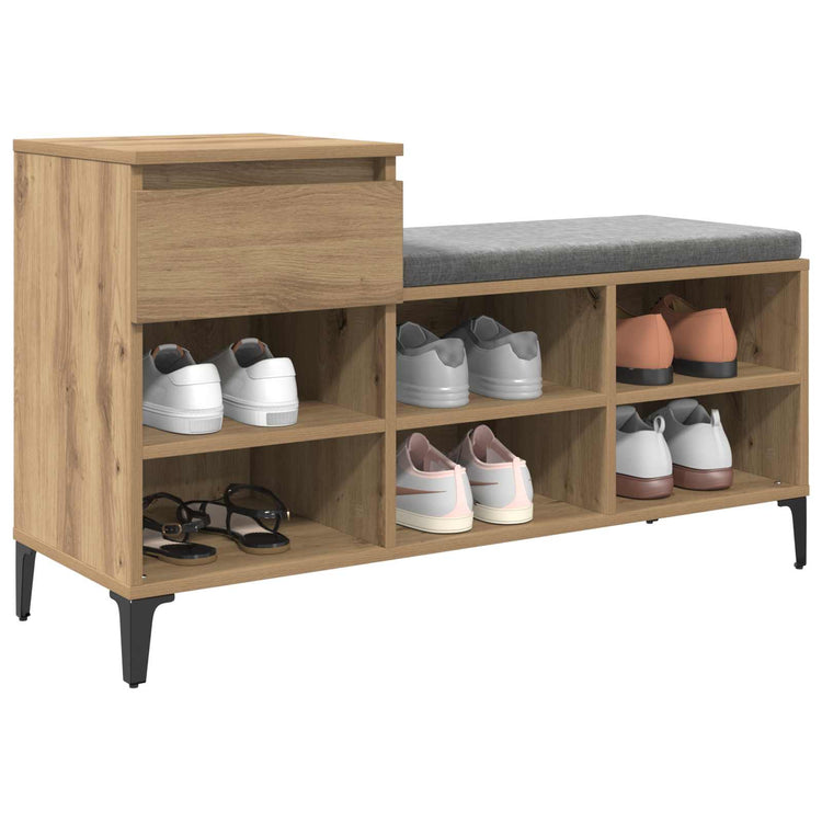 Vidaxxl Schuhschrank mit Schublade handwerklich eichenfarben 102 x 36 x 60 cm