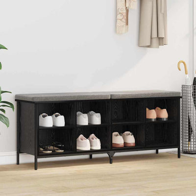 Vidaxx Schuhschrank mit Regal mit Stauraum Eiche schwarz 131 x 35 x 50 cm