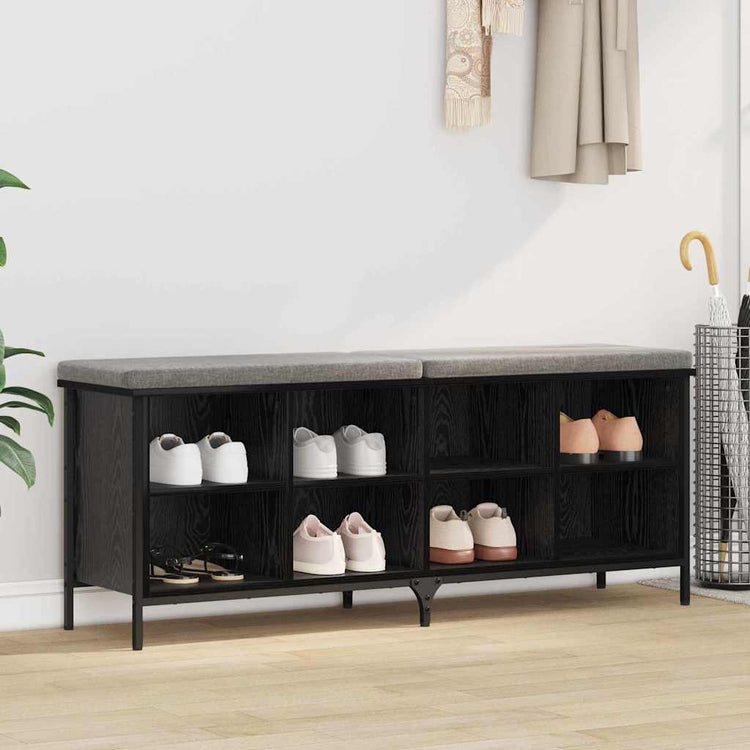 Vidaxx Schuhschrank mit Regal mit Stauraum Eiche schwarz 131 x 35 x 50 cm