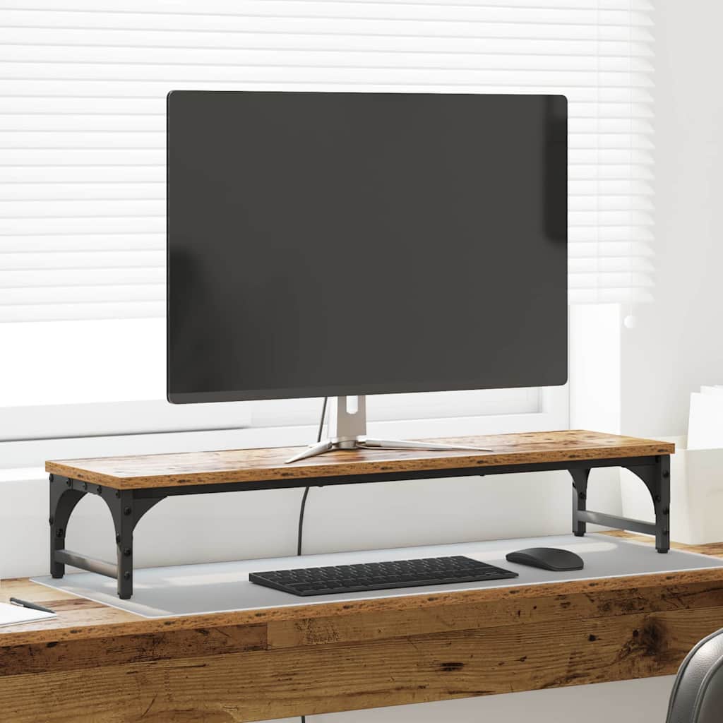 Vidaxxl Monitorständer Altholz 85 x 23 x 15,5 cm verarbeitetes Holz