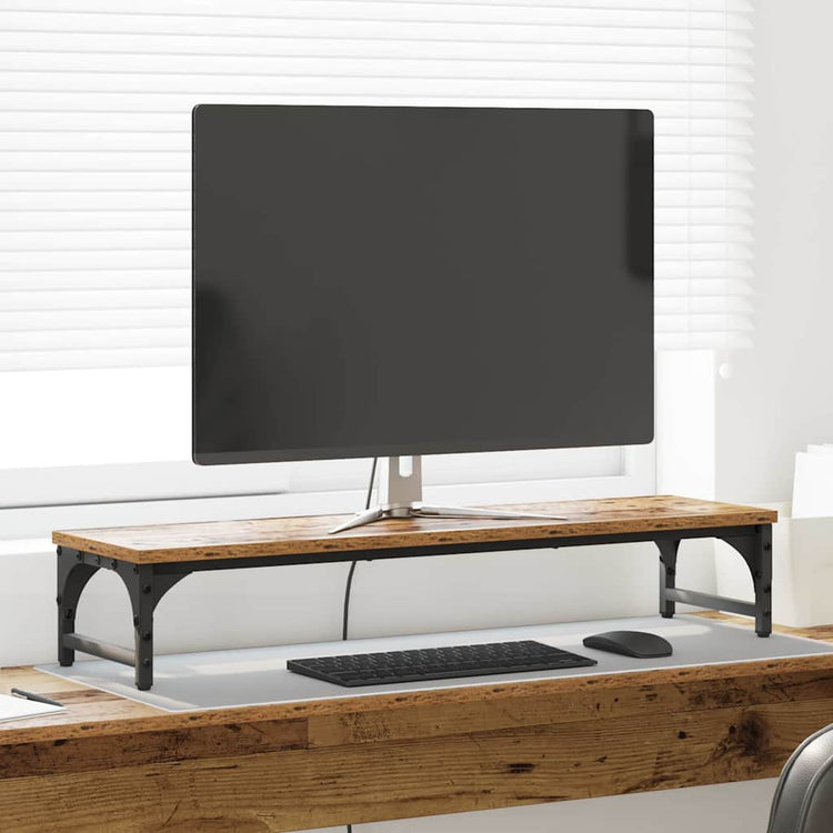 Vidaxxl Monitorständer Altholz 85 x 23 x 15,5 cm verarbeitetes Holz
