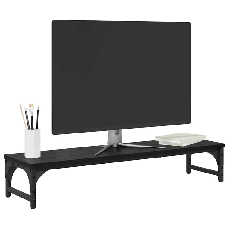 Vidaxxl Monitorständer aus schwarzer Eiche, 85 x 23 x 15,5 cm, fertiges Holz