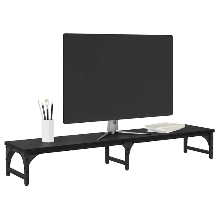 Vidaxxl Monitorständer aus schwarzer Eiche, 105 x 23 x 15,5 cm, Holzwerkstoff
