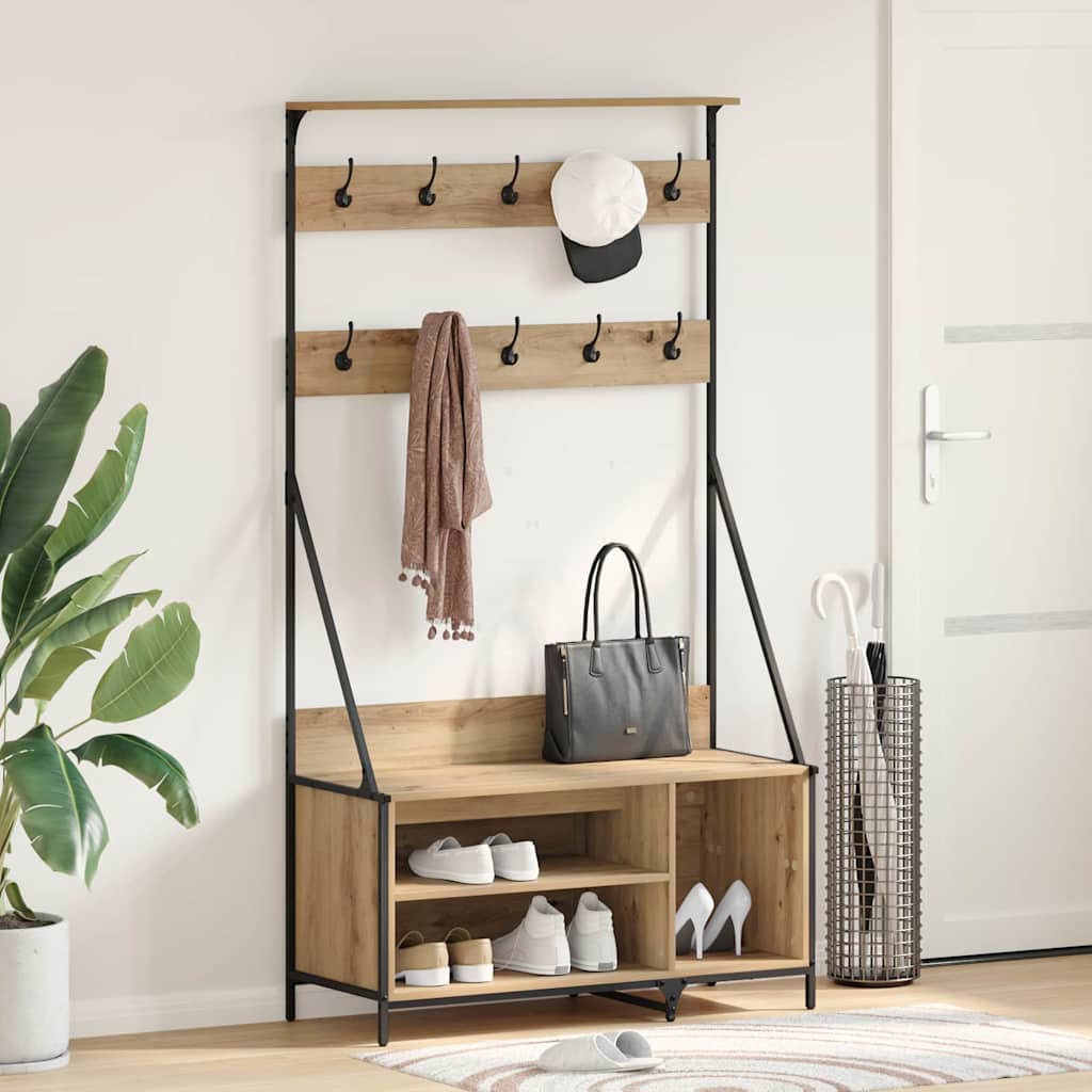 Vidaxx Kleiderständer Artisan Oak 100 x 41 x 184 cm aus handgefertigtem Holz