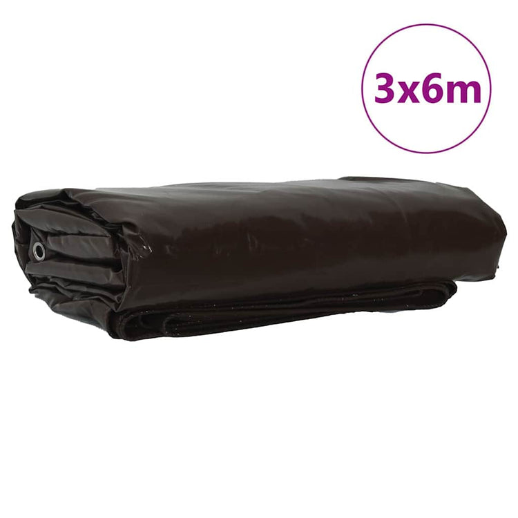 Vidaxl Plane 650g m² braun 3 x 6 m Plane mit PVC-Beschichtung