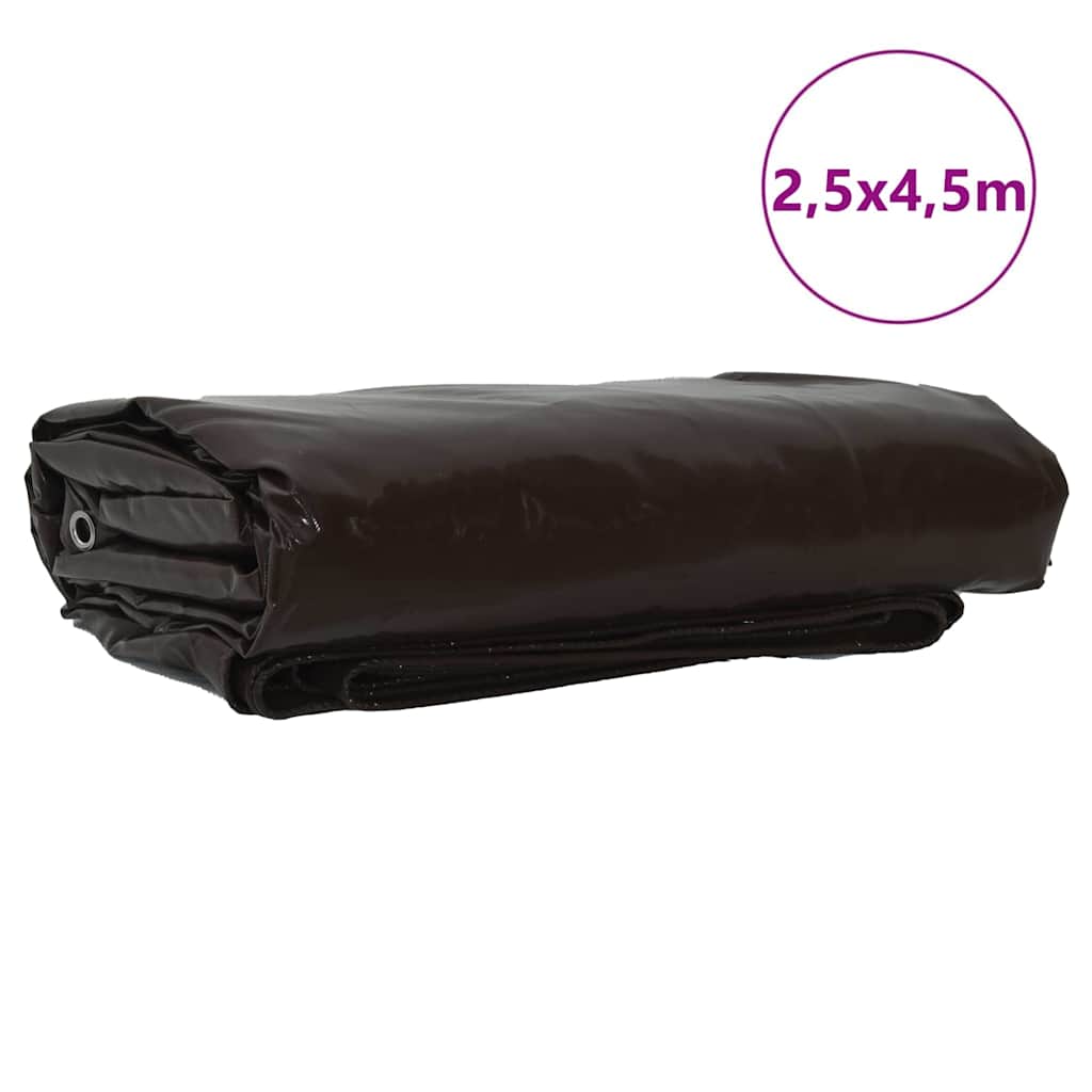 Vidaxl Plane 650g m² braun 2,5 x 4,5 m Plane mit PVC-Beschichtung