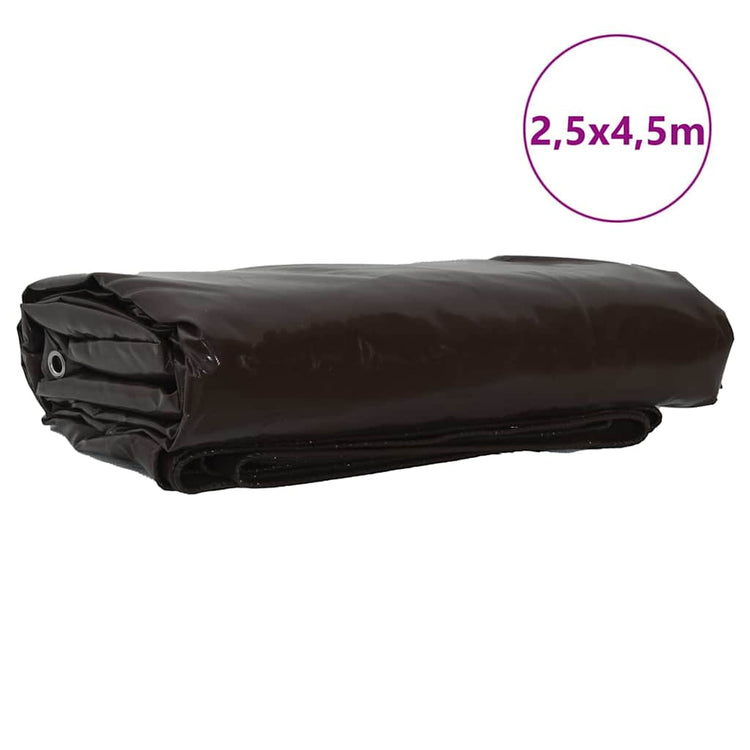Vidaxl Plane 650g m² braun 2,5 x 4,5 m Plane mit PVC-Beschichtung