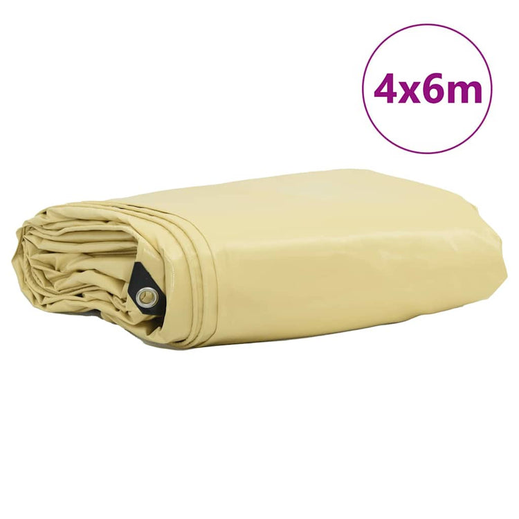 Vidaxl Plane 650g m² beige 4 x 6 m Plane mit PVC-Beschichtung