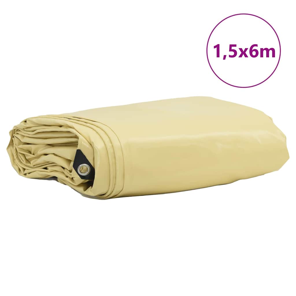 Vidaxl Plane 650g m² beige 1,5 x 6 m Plane mit PVC-Beschichtung