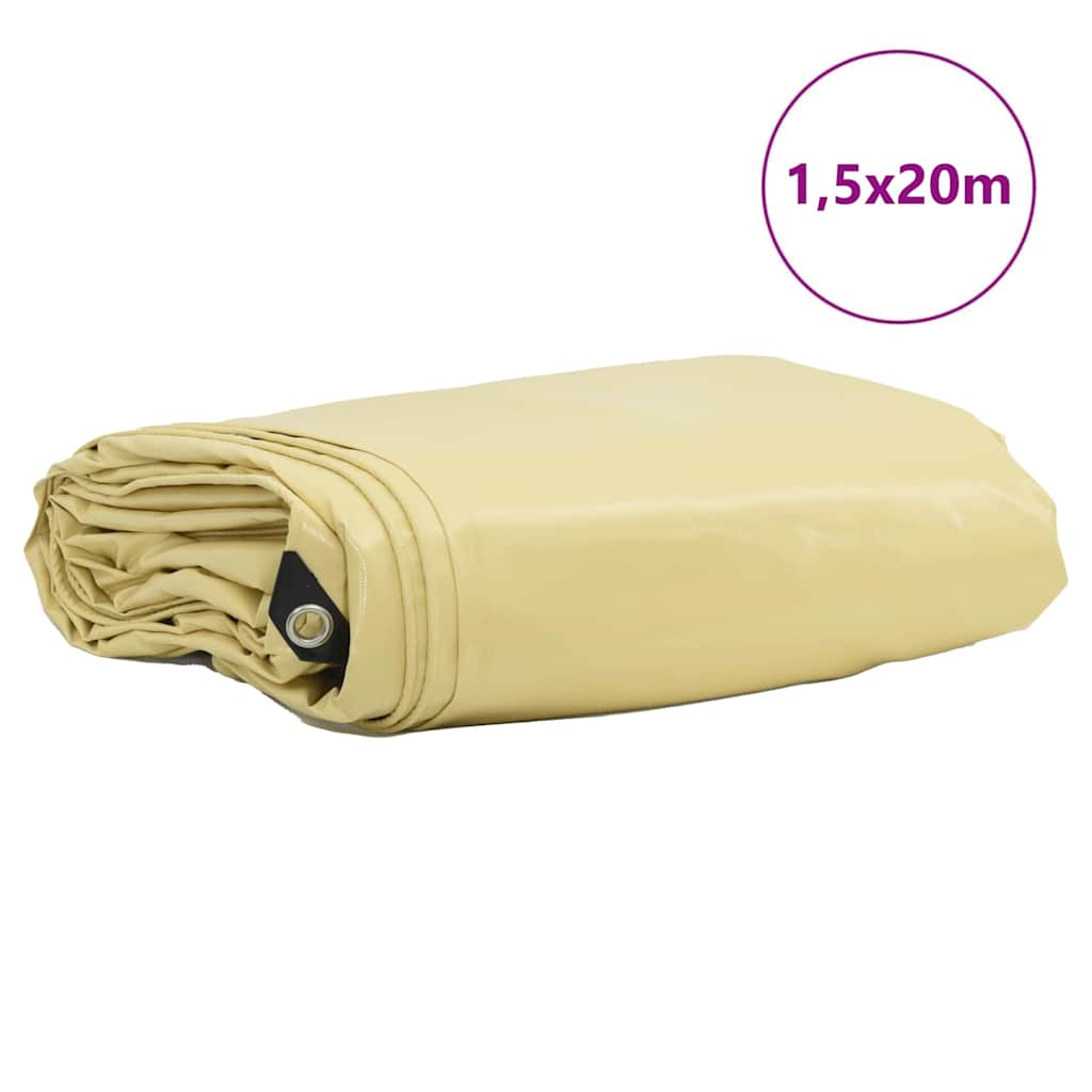 Vidaxl Plane 650g m² Beige 1,5 x 20 m Plane mit PVC-Beschichtung