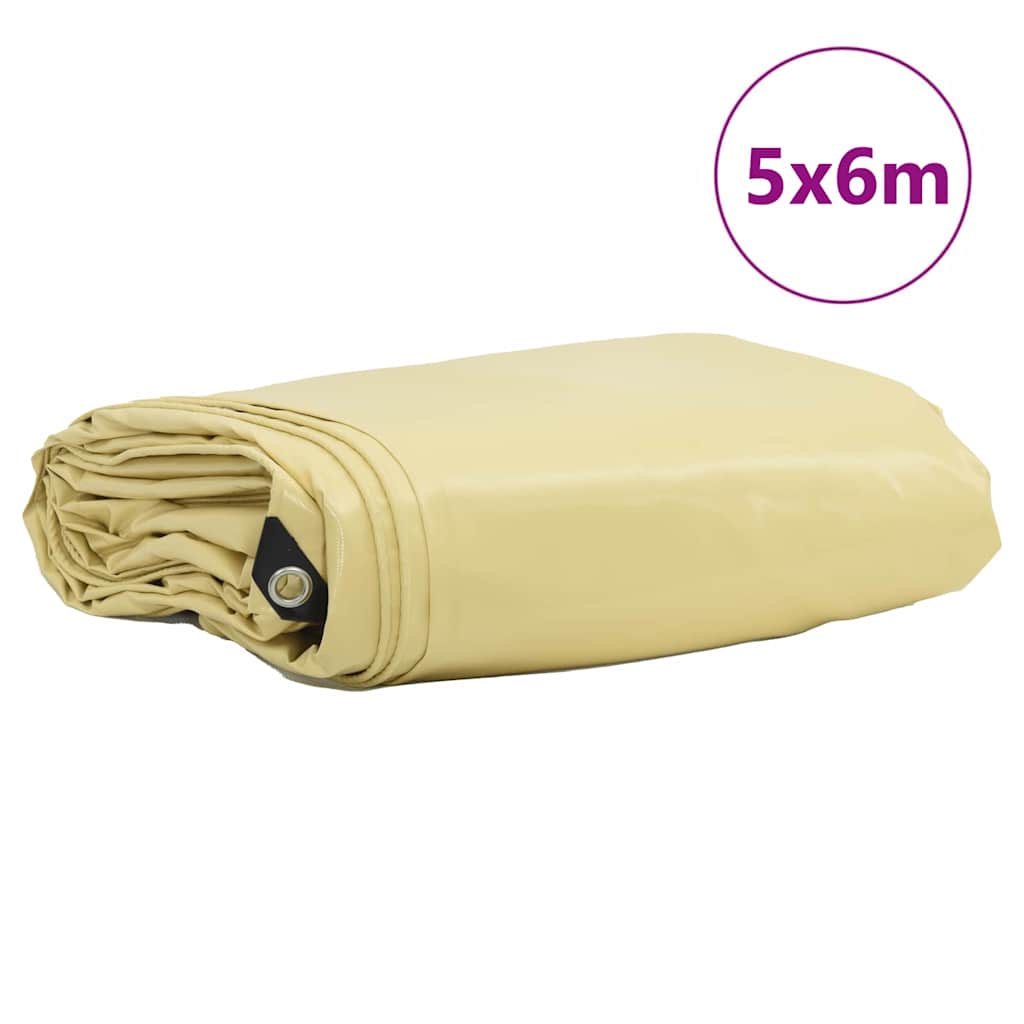Vidaxl Plane 650g m² Beige 5 x 6 m Plane mit PVC-Beschichtung