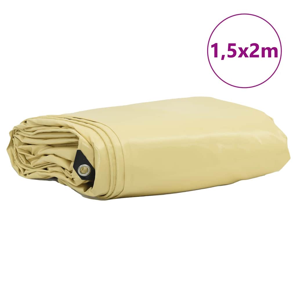 Vidaxl Plane 650g m² beige 1,5 x 2 m Plane mit PVC-Beschichtung