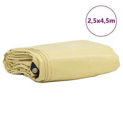 Vidaxl-Plane 650 g m² beige 2,5 x 4,5 m Leinwand mit PVC-Beschichtung