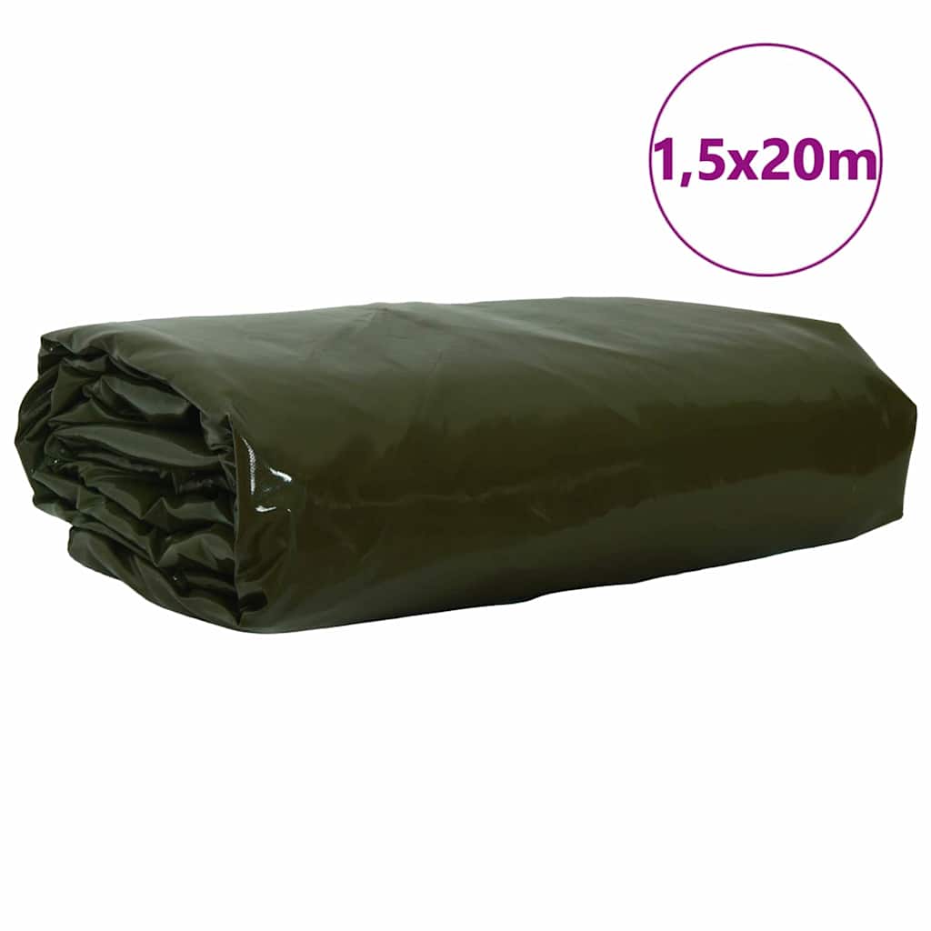Vidaxl Plane 650g m² olivgrün 1,5 x 20 m Plane mit PVC-Beschichtung