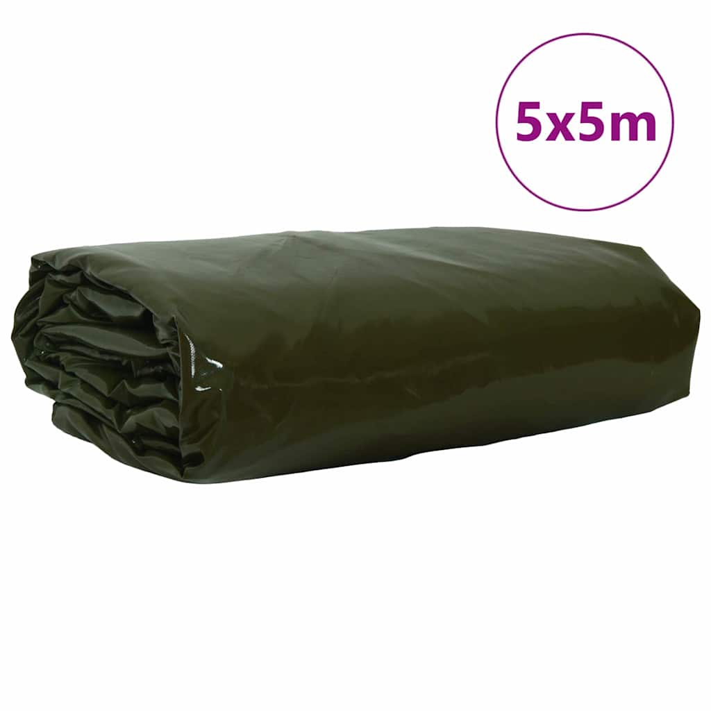 Vidaxl Plane 650g m² olivgrün 5 x 5 m Plane mit PVC-Beschichtung