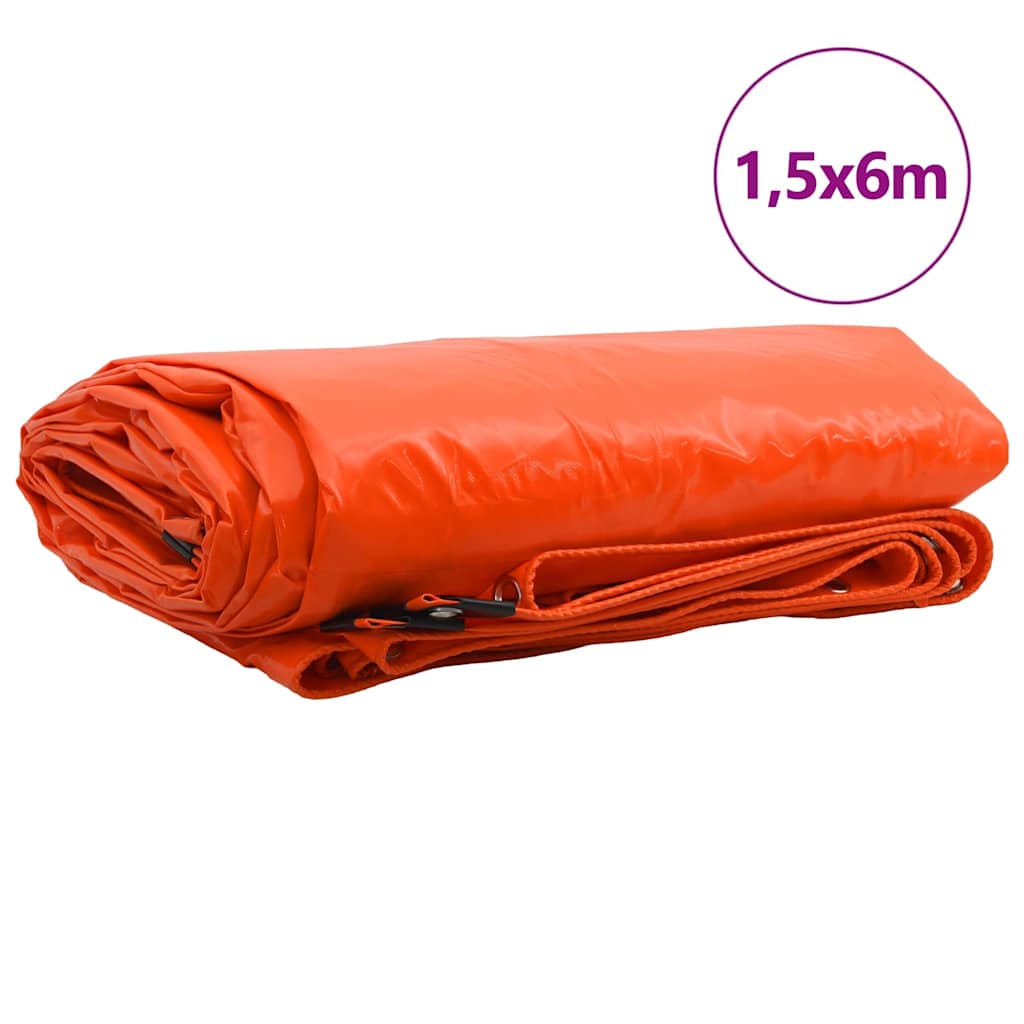 Vidaxl Plane 650g m² Orange 1,5 x 6 m Plane mit PVC-Beschichtung