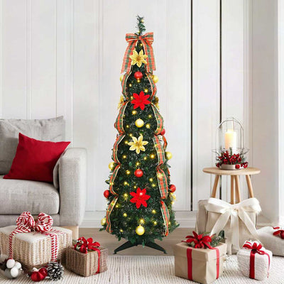 Vidaxx künstlicher Weihnachtsbaum mit 100 LEDs mit Standard-grünem 155 cm PVC