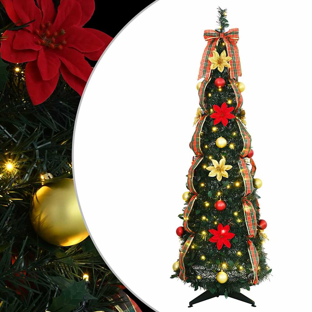 Vidaxx künstlicher Weihnachtsbaum mit 100 LEDs mit Standard-grünem 155 cm PVC
