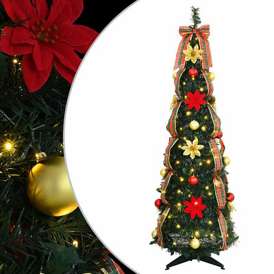 Vidaxx künstlicher Weihnachtsbaum mit 100 LEDs mit Standard-grünem 155 cm PVC