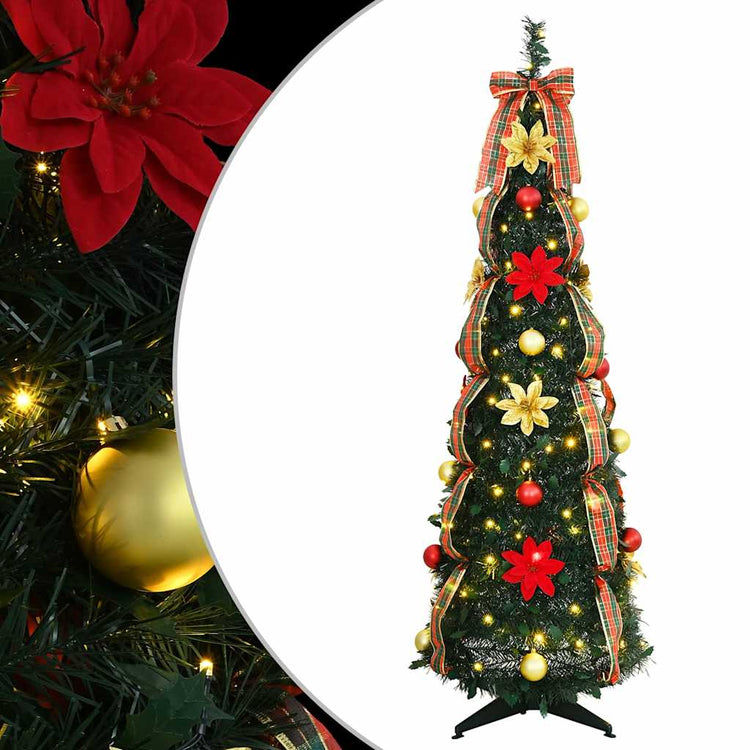 Vidaxx künstlicher Weihnachtsbaum mit 100 LEDs mit Standard-grünem 155 cm PVC