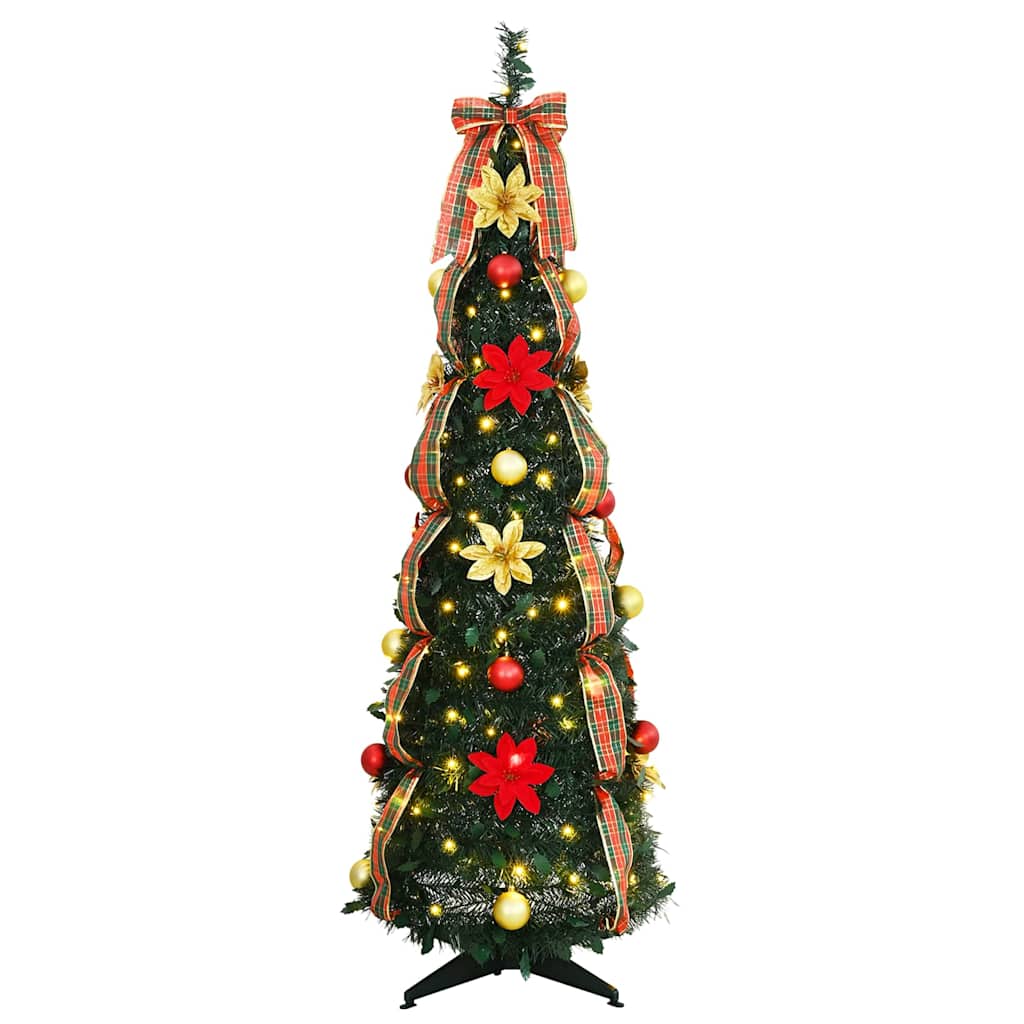 Vidaxx künstlicher Weihnachtsbaum mit 100 LEDs mit Standard-grünem 155 cm PVC