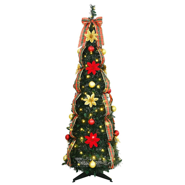 Vidaxx künstlicher Weihnachtsbaum mit 100 LEDs mit Standard-grünem 155 cm PVC