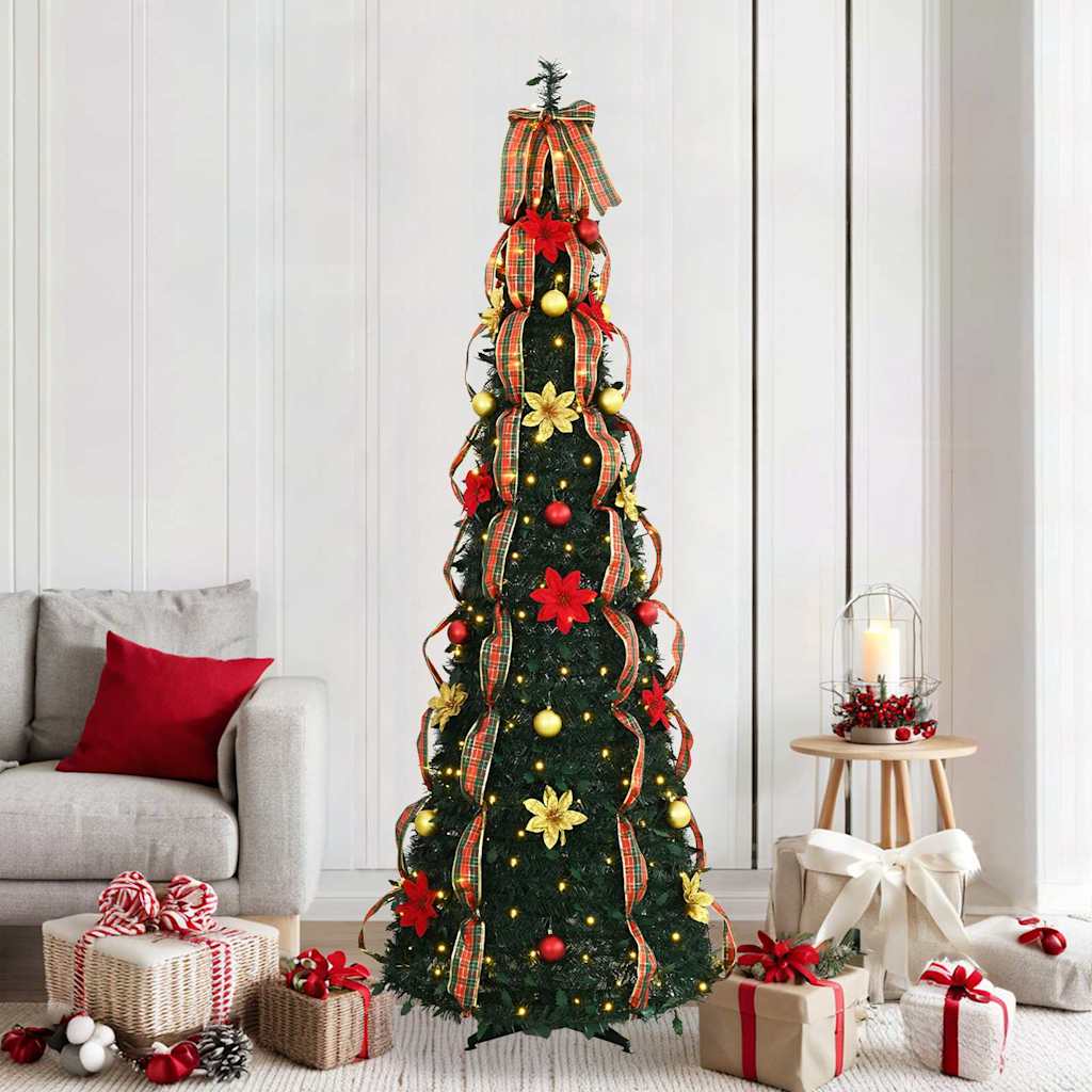 Künstlicher Weihnachtsbaum von Vidaxx mit 200 LEDs mit standardmäßigem grünem 215 cm PVC