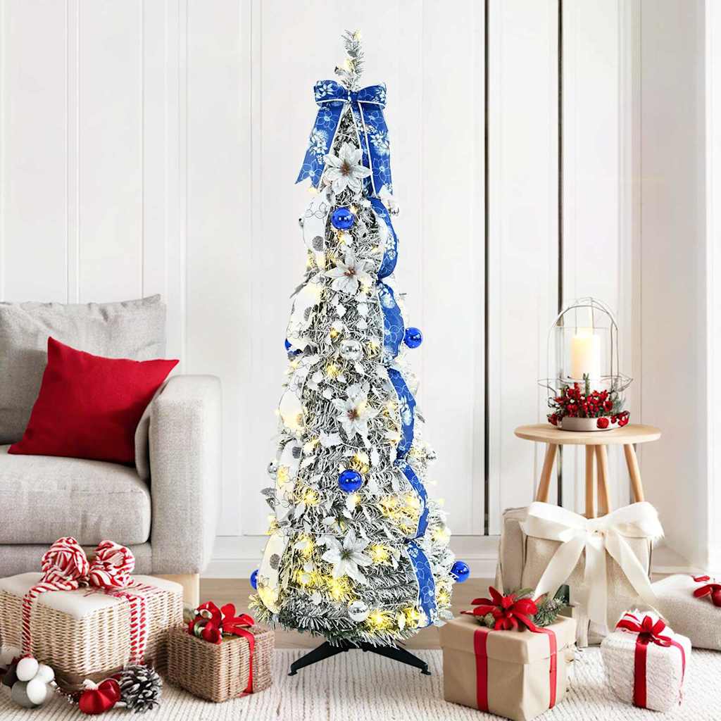 Vidaxx künstlicher Weihnachtsbaum mit 100 LEDs mit standardmäßigem weißem 150 cm PVC