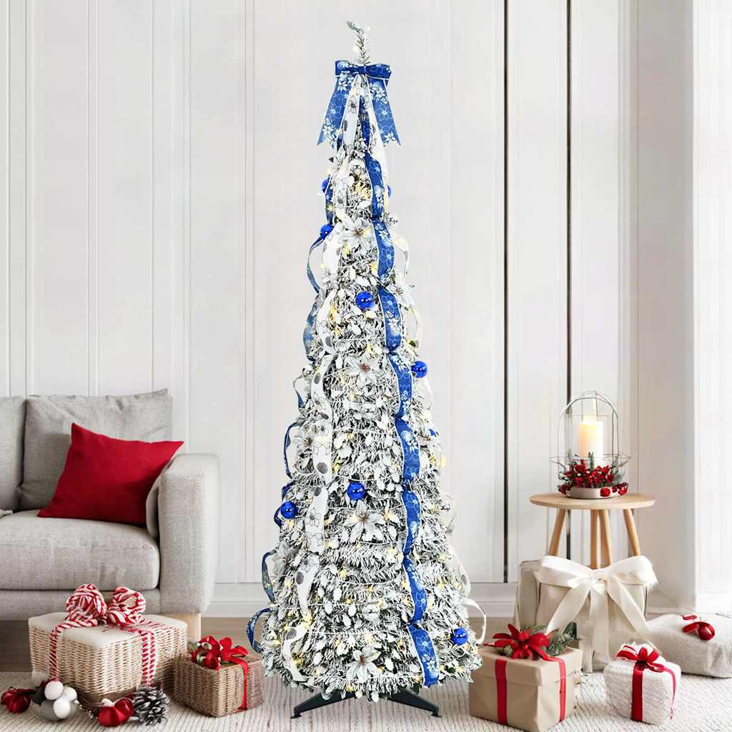 Vidaxx künstlicher Weihnachtsbaum mit 200 LEDs mit standardmäßigem weißem 210 cm PVC