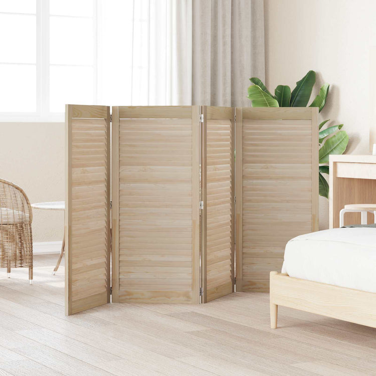 Vidaxxl Schranktür 4 Stk. Natur 110 x 2 x 49,5 cm massives Kiefernholz