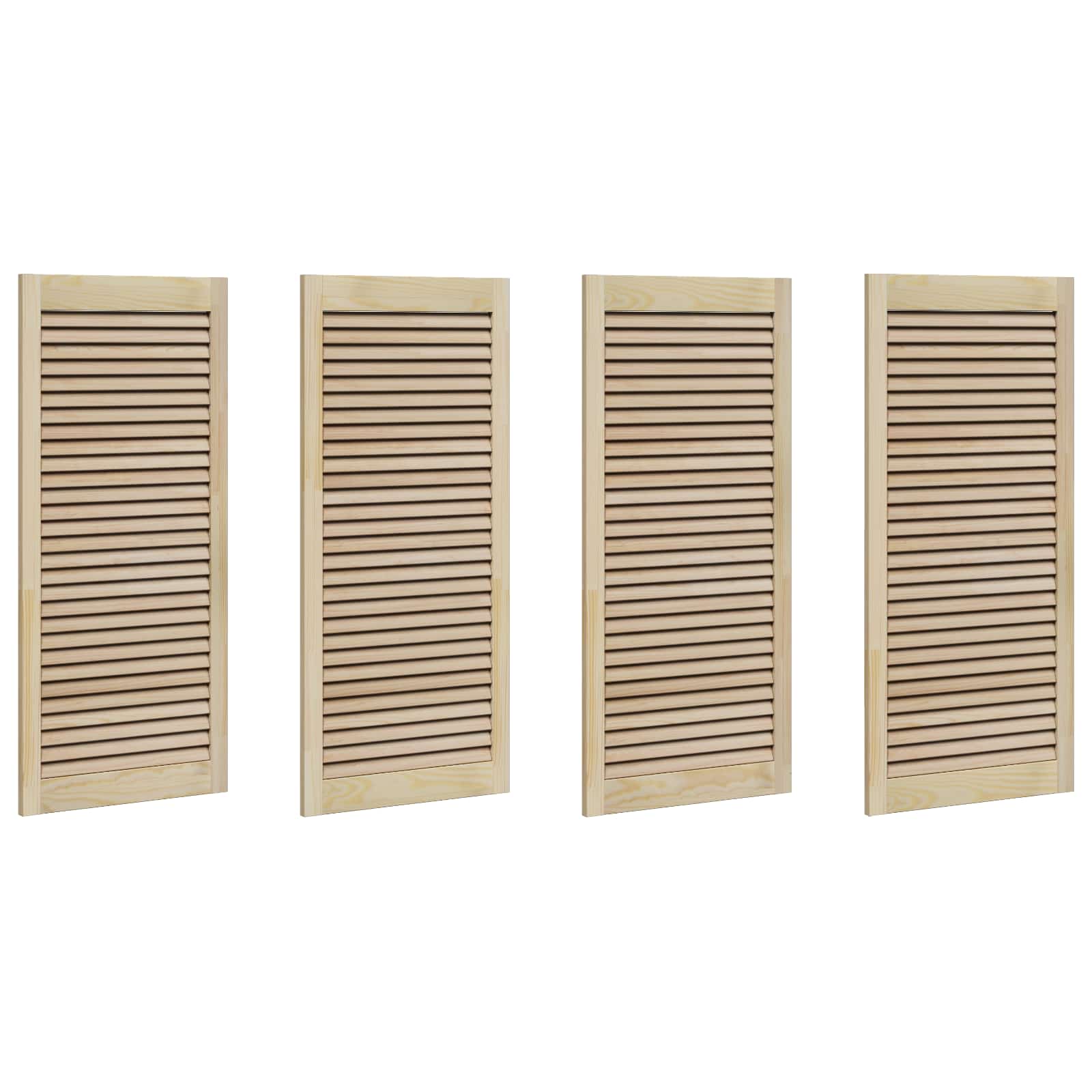 Vidaxxl Schranktür 4 Stk. Natur 110 x 2 x 49,5 cm massives Kiefernholz